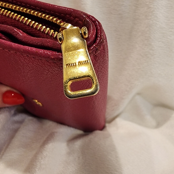 Authentic Miu Miu Hot Pink Goat Skin Madras Flap Wallet - Picture 9 of 14